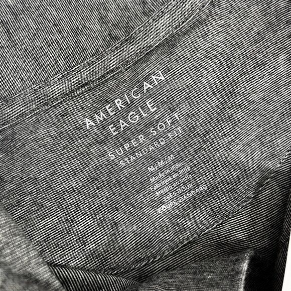 American Eagle Dark Gray Collar Shirt Super Soft Standard Fit Men's Size Medium - Picture 6 of 8